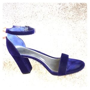 Navy blue suede heels